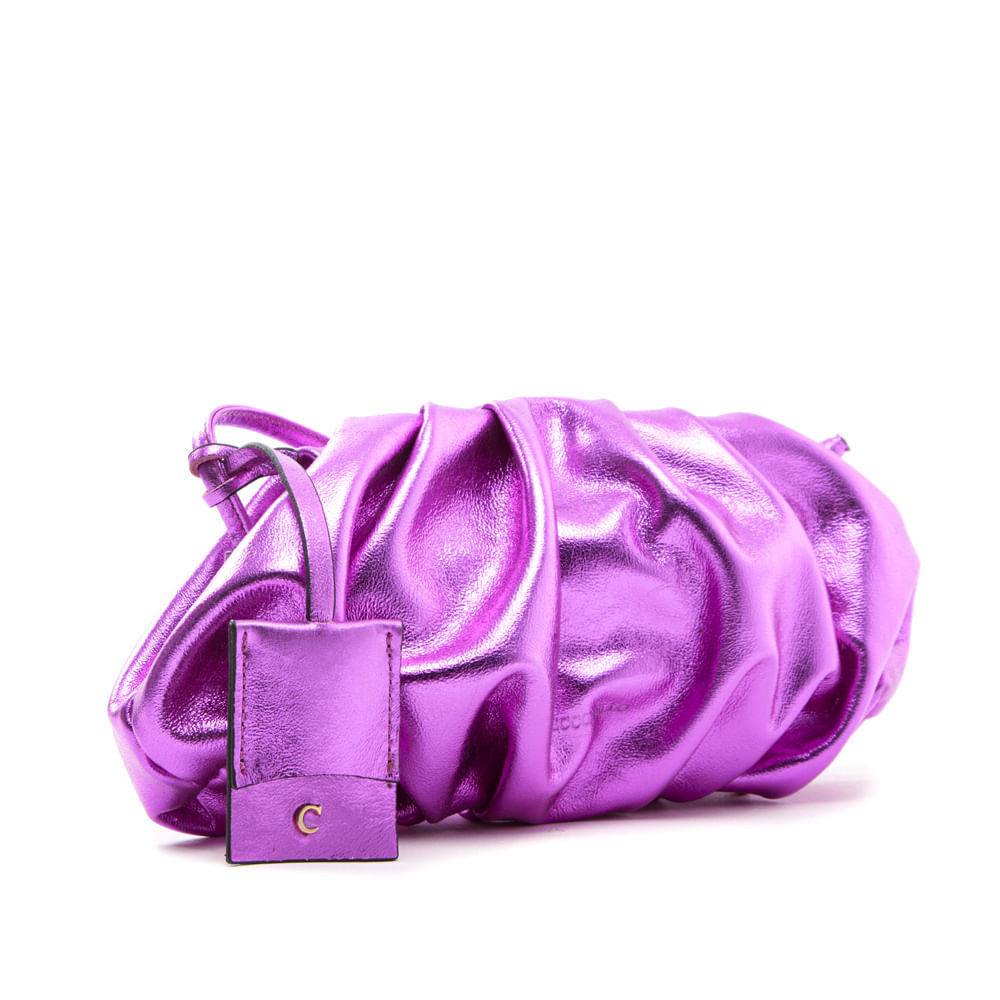 pink and silver bolsa